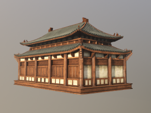 Asian Japanese Realistic Building 3D Модель