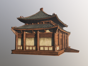 Asian Japanese Realistic Building 3D Модель
