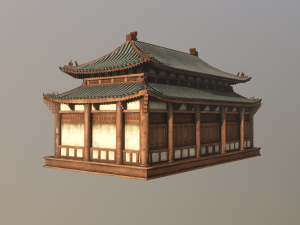 Asian Japanese Realistic Building 3D Модель