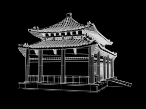 Asian Japanese Realistic Building 3D Модель