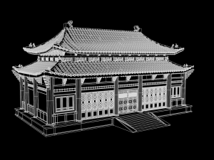 Asian Japanese Realistic Building 3D Модель