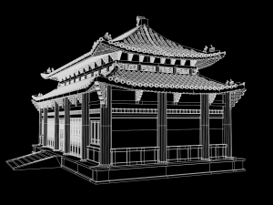 Asian Japanese Realistic Building 3D Модель