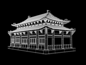 Asian Japanese Realistic Building 3D Модель