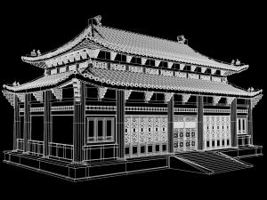 Asian Japanese Realistic Building 3D Модель