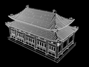 Asian Japanese Realistic Building 3D Модель