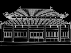 Asian Japanese Realistic Building 3D Модель