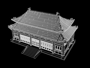 Asian Japanese Realistic Building 3D Модель