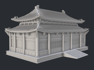Asian Japanese Realistic Building 3D Модель