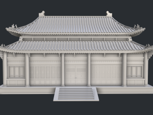 Asian Japanese Realistic Building 3D Модель