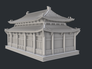 Asian Japanese Realistic Building 3D Модель