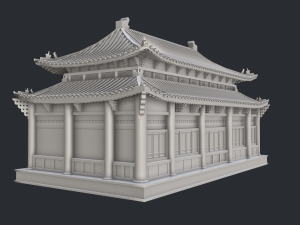 Asian Japanese Realistic Building 3D Модель