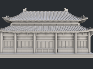 Asian Japanese Realistic Building 3D Модель