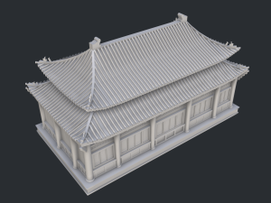 Asian Japanese Realistic Building 3D Модель