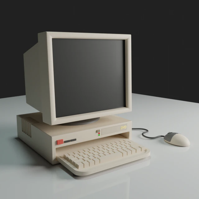 Computer retrò Modello 3D .c4d .max .obj .3ds .fbx .stl .blend