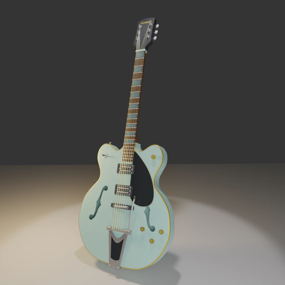 Guitar 3D Model .c4d .max .obj .3ds .fbx .stl .blend 