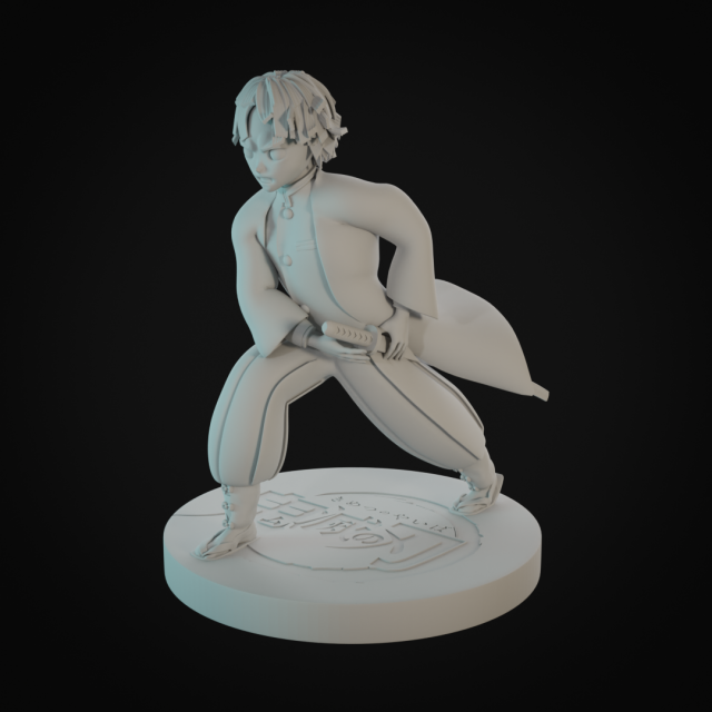 Zenitsu - Demon Slayer Model Cetak 3D .c4d .max .obj .3ds .fbx .stl .blend 