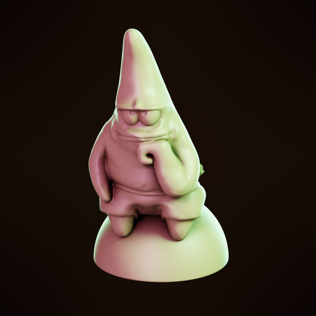 Patrick Star - The Thinker 3Dプリントモデル .c4d .max .obj .3ds .fbx .stl .blend 