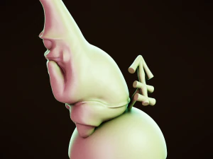 Патрик Стар &mdash; Мыслитель 3D Принт Модель