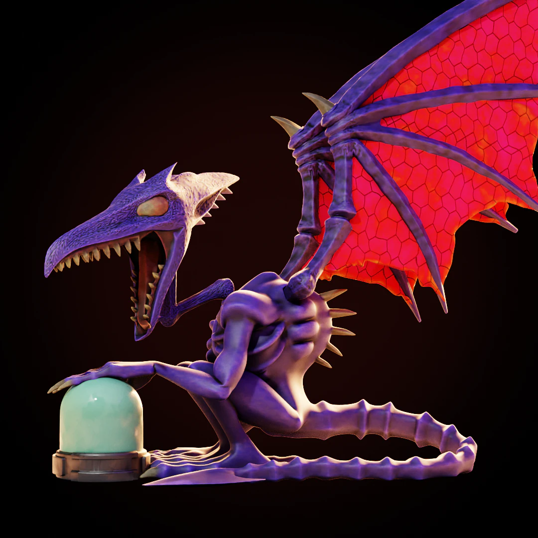 Super Metroid Ridley 3D Print Model .c4d .max .obj .3ds .fbx .stl .blend 