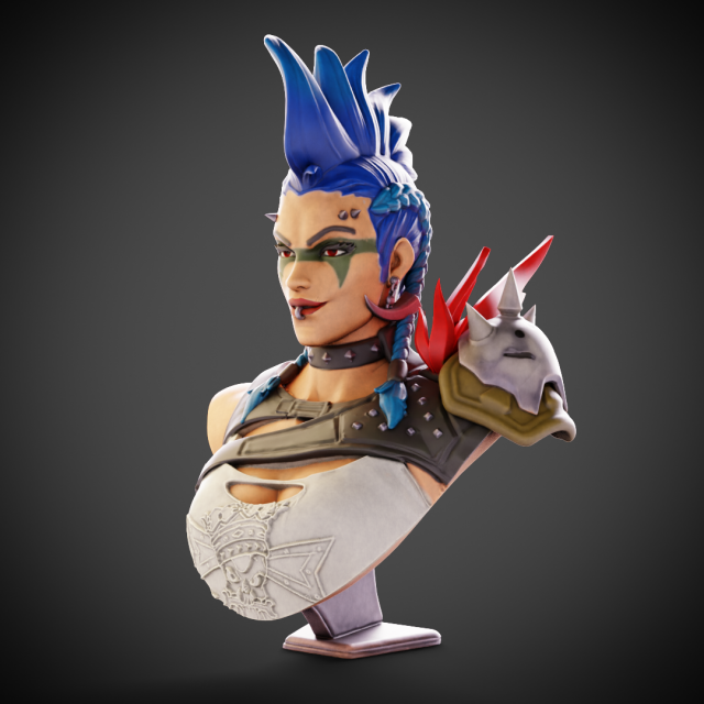Overwatch2 - Junker Queen 3D Принт Модель .c4d .max .obj .3ds .fbx .stl .blend 
