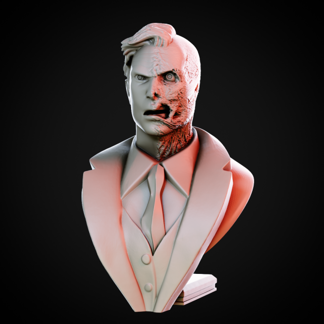 Batman Arkham - Two-Face 3Dプリントモデル .c4d .max .obj .3ds .fbx .stl .blend 
