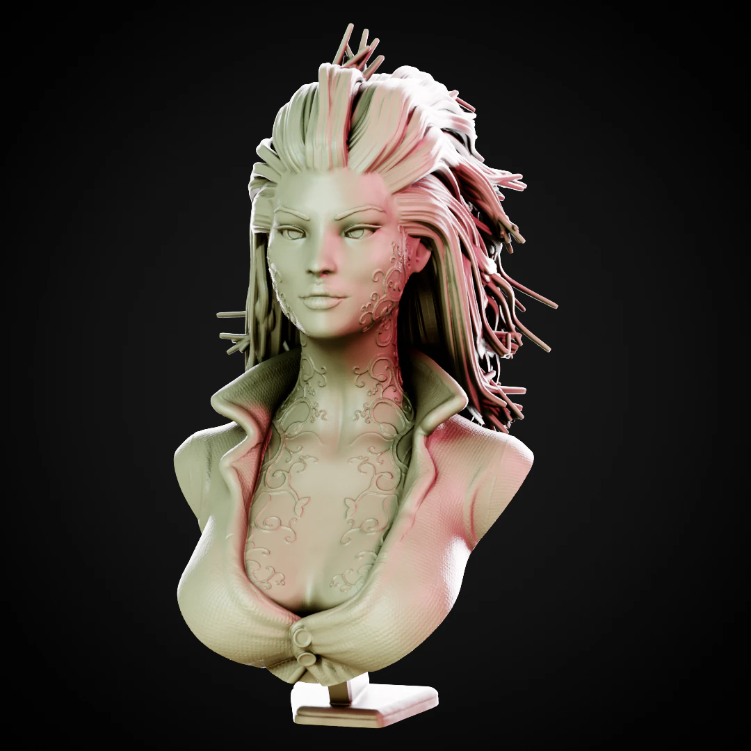Poison Ivy Bust 3D Print Model .c4d .max .obj .3ds .fbx .stl .blend 