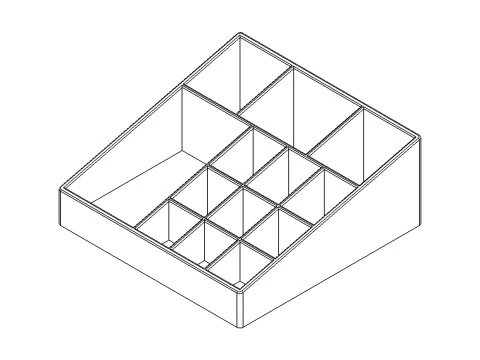 13-Compartment Desktop Makeup Organizer 3D Print Model