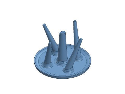 Circular Cup Drying Rack 3D Printable 199mm x 128mm 3D-printmodel