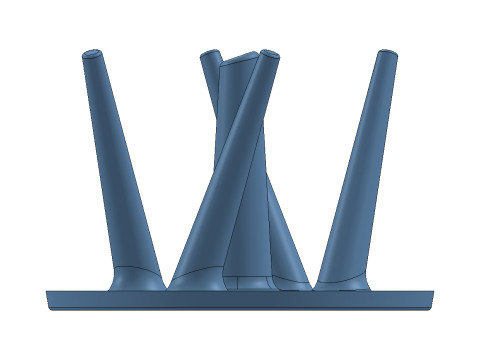 Circular Cup Drying Rack 3D Printable 199mm x 128mm Model Cetak 3D