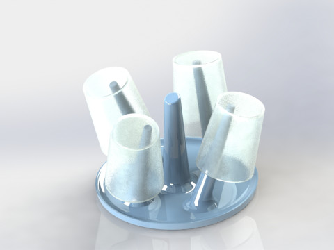 Circular Cup Drying Rack 3D Printable 199mm x 128mm Model Cetak 3D