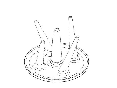Circular Cup Drying Rack 3D Printable 199mm x 128mm Model Cetak 3D