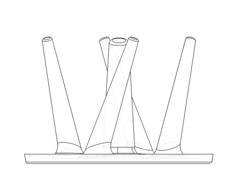 Circular Cup Drying Rack 3D Printable 199mm x 128mm Model Cetak 3D