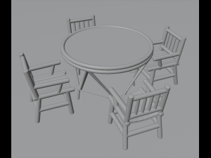 Table and chairs 3D Model