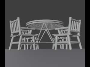 Table and chairs 3D Model