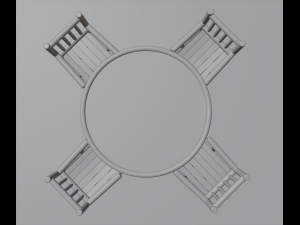 Table and chairs 3D Model