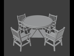 Table and chairs 3D Model