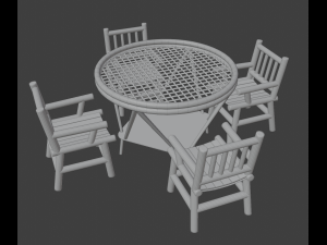 Table and chairs 3D Model