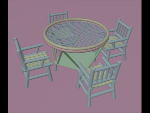 Table and chairs 3D Model
