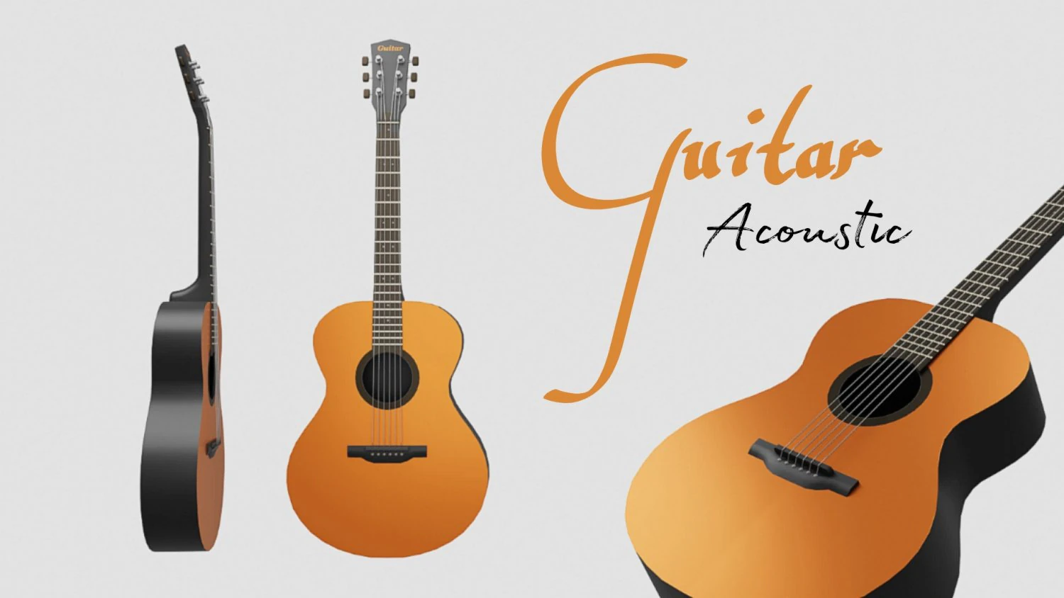Guitar 3D Model .c4d .max .obj .3ds .fbx .stl .blend 