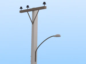 Vintage lamp post 002 3D Model