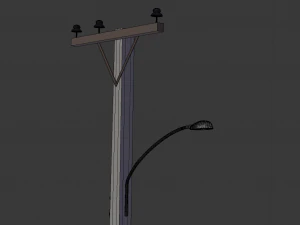 Vintage lamp post 002 3D Model