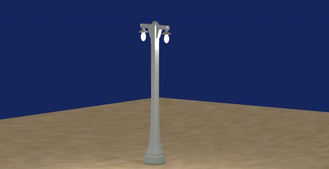 Vintage lamppost double 001 3D 模型 .c4d .max .obj .3ds .fbx .stl .blend 