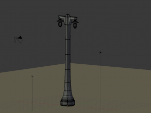 Vintage lamppost double 001 3D 模型