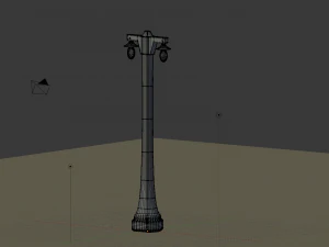 Vintage lamppost double 001 3D Model