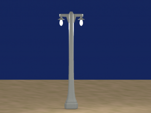 Vintage lamppost double 001 3D 模型