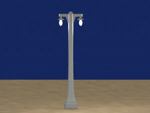 Vintage lamppost double 001 3D Model