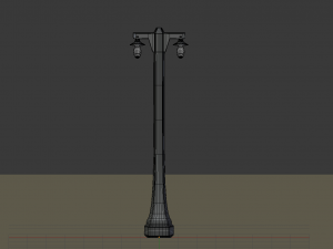 Vintage lamppost double 001 3D 模型