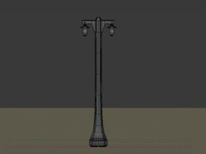 Vintage lamppost double 001 3D Model