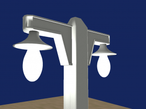 Vintage lamppost double 001 3D 模型