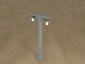 Vintage lamppost double 001 3D 模型